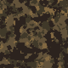 Seamless subtle brown fashion military camouflage pattern vector