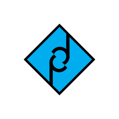letter pd logo vector