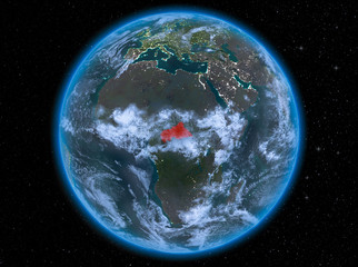 Central Africa at night on Earth