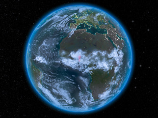 Benin at night on Earth