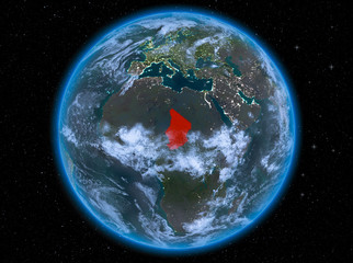 Chad at night on Earth