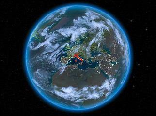 Italy at night on Earth