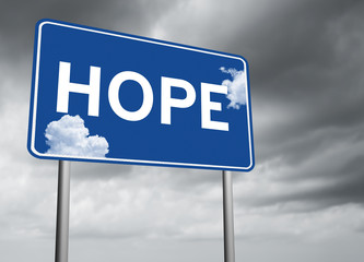 Obraz premium Highway sign with Hope message of inspiration