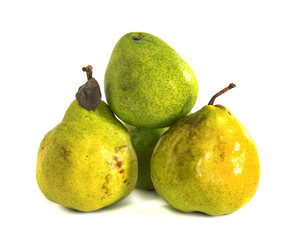 Ripe pears on a white background, isolate, 