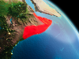 Morning over Somalia on Earth