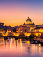 Fototapeta na wymiar Rome, Italy with St Peter Basilica of the Vatican
