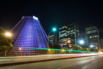 Metropolitan Cathedral of Rio de Janeiro Illuminated at Night