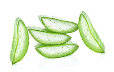 aloe vera fresh leaf.on white background