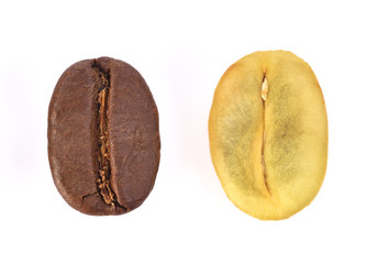 coffee beans on white background
