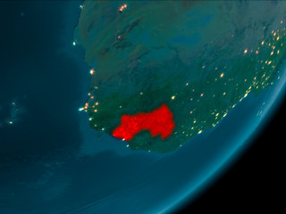 Guinea from space at night