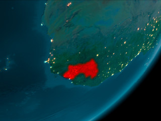 Guinea from space at night