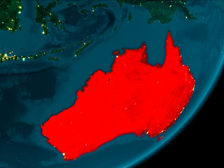 Australia from space at night