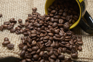 coffee bean fragrant brown roast Cup of morning Breakfast crisp