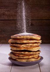 pancakes sour cream blueberry honey natural pastry homemade Breakfast