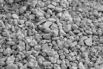 White gravel stones as an abstract background