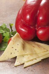 Cheese on a timber board