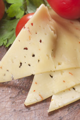 Cheese on a timber board