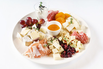 cold appetizer on the white