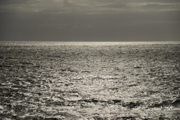 Sun shimmering on sea