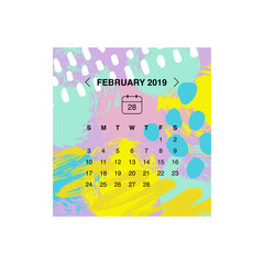 Vector illustration, calendar 2019 design concept.