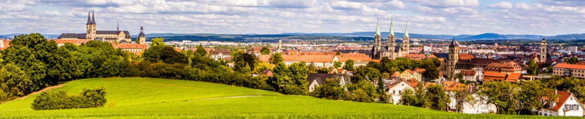 Stadtpanorama Skyline Bamberg,Franken - obrazy, fototapety, plakaty