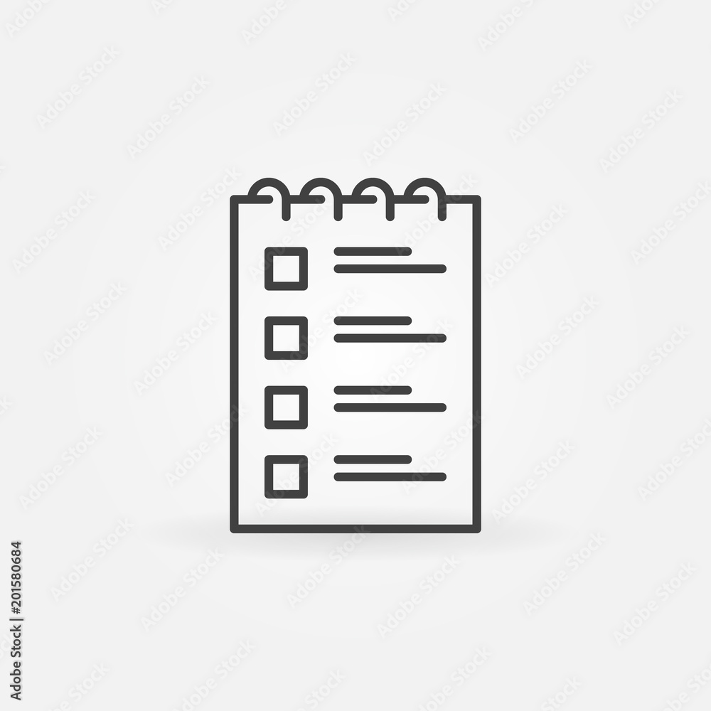 Poster checklist outline icon. vector to do list concept linear sign