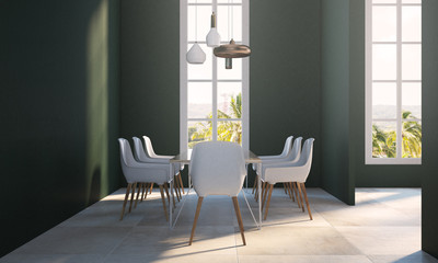 Emerald dining room interior