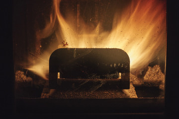 Front view of a pellet stove