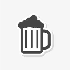 Beer sticker, simple vector icon