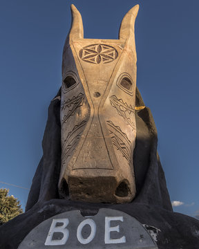 A sculpture of a BOE in Ottana, Sardinia, Italy