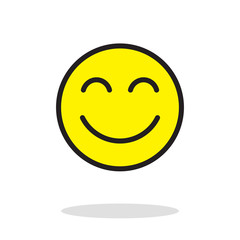 Smile vector icon, happy symbol