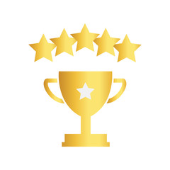 Winner cup vector icon, trophy symbol gold design