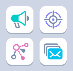 Marketing Techniques - Bright Icons. A set of 4 professional, pixel-perfect icons 