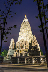 Chedi Buddhakaya, a religious building imitate from India at Wat Chong Kham, Ban Huat, Ngao...