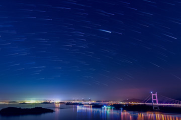 瀬戸大橋と夜空