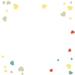 Festive Background with Colorful hearts. Delicate Pattern for Postcard, Print, Banner or Poster. Pretty hearts For Party Decoration, Wedding, Birthday or Anniversary Invitation. Vector