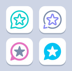 Star Notification - Neon & LED Icons. A set of 4 professional, pixel-perfect icons 