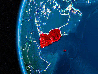 Yemen on Earth at night