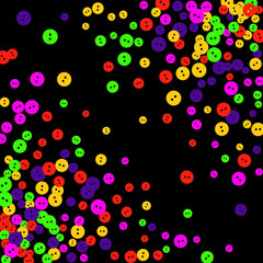 Vector Confetti Background Pattern. Element of design. Colored buttons on a black background