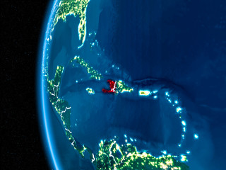 Haiti on Earth at night