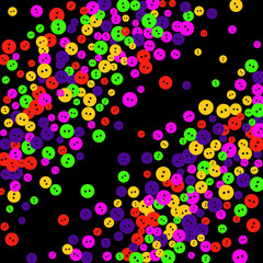 Vector Confetti Background Pattern. Element of design. Colored buttons on a black background