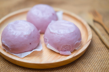 Purple sweet taro steamed bun