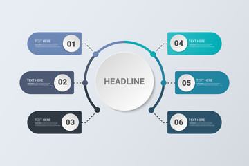 Infographic Concept. Flow Chart Design. Business concept with 6 options, steps or processes.