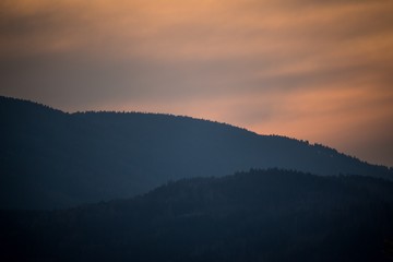 Mountains after sunset