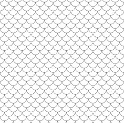 Geometric fish scales chinese seamless pattern. Wavy roof tile. Modern repeating stylish texture. Waves lines seamless design elements for wrapping paper, background, surface texture and fill, card © zanna_