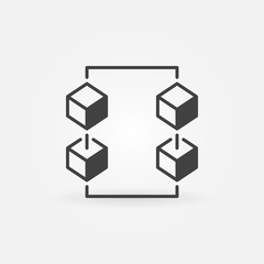 Block-chain technology vector concept icon