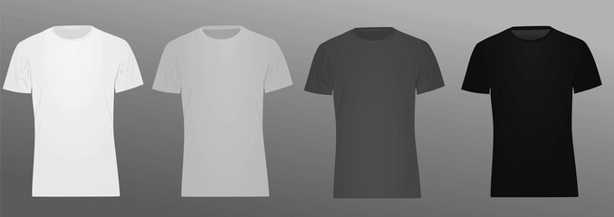 White, grey and black t shirt. vector illustration - obrazy, fototapety, plakaty
