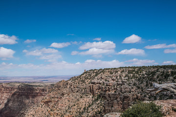 Sheer slopes of the canyon under the sun's rays