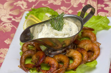 Grilled shrimps Close-up