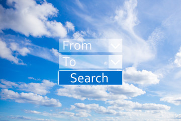 travel concept - application for online booking flights